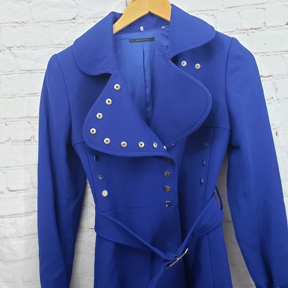 Elie tahari Blue Trench Coat Gossip Girl - Picture 6 of 7